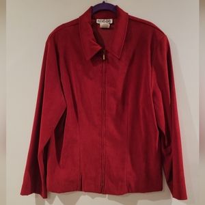 Briggs Zip-Up Lightweight Collared Shoulder pads Burgundy Jacket Size 14